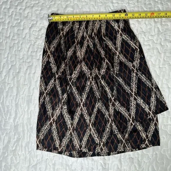 Vintage 90s Jacqueline Ferrar 100% Silk Skirt Abstract Print Petite Size 2 Lined - Picture 13 of 14